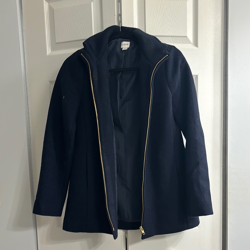J Crew Black and Gold Trench Coat